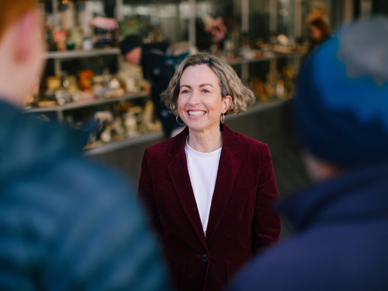 Engaging with constituents in Bangor, the city where I was born.
